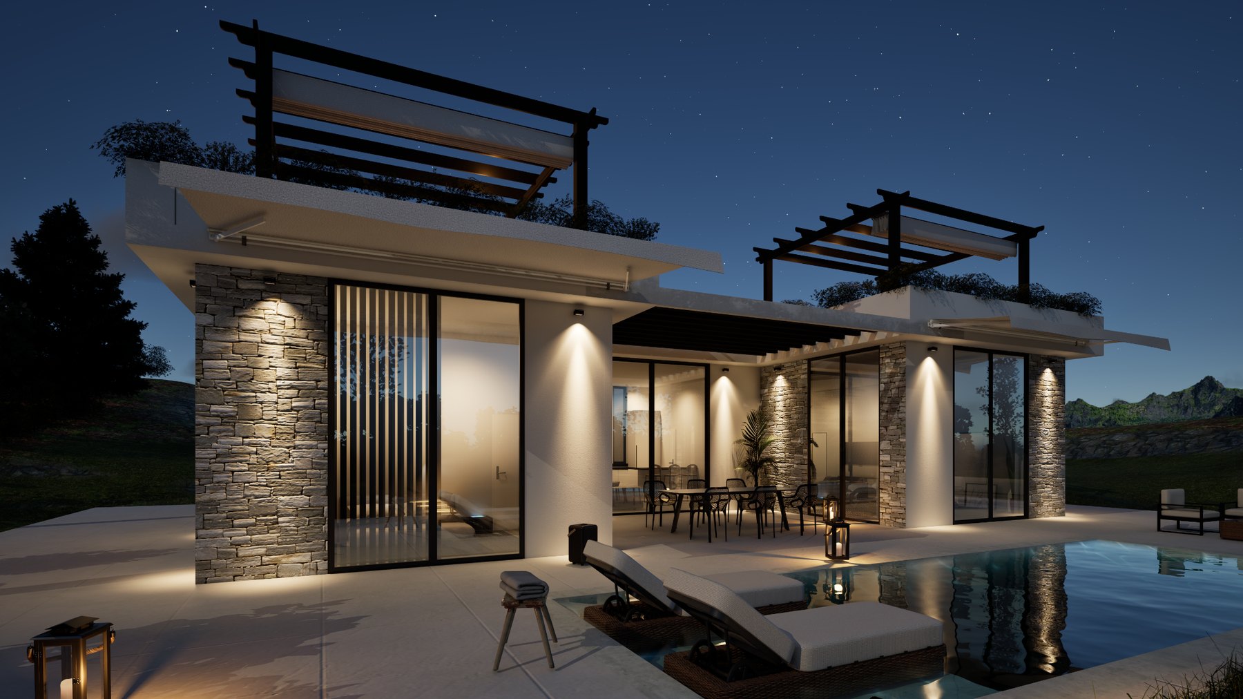 Kirianna villa at night