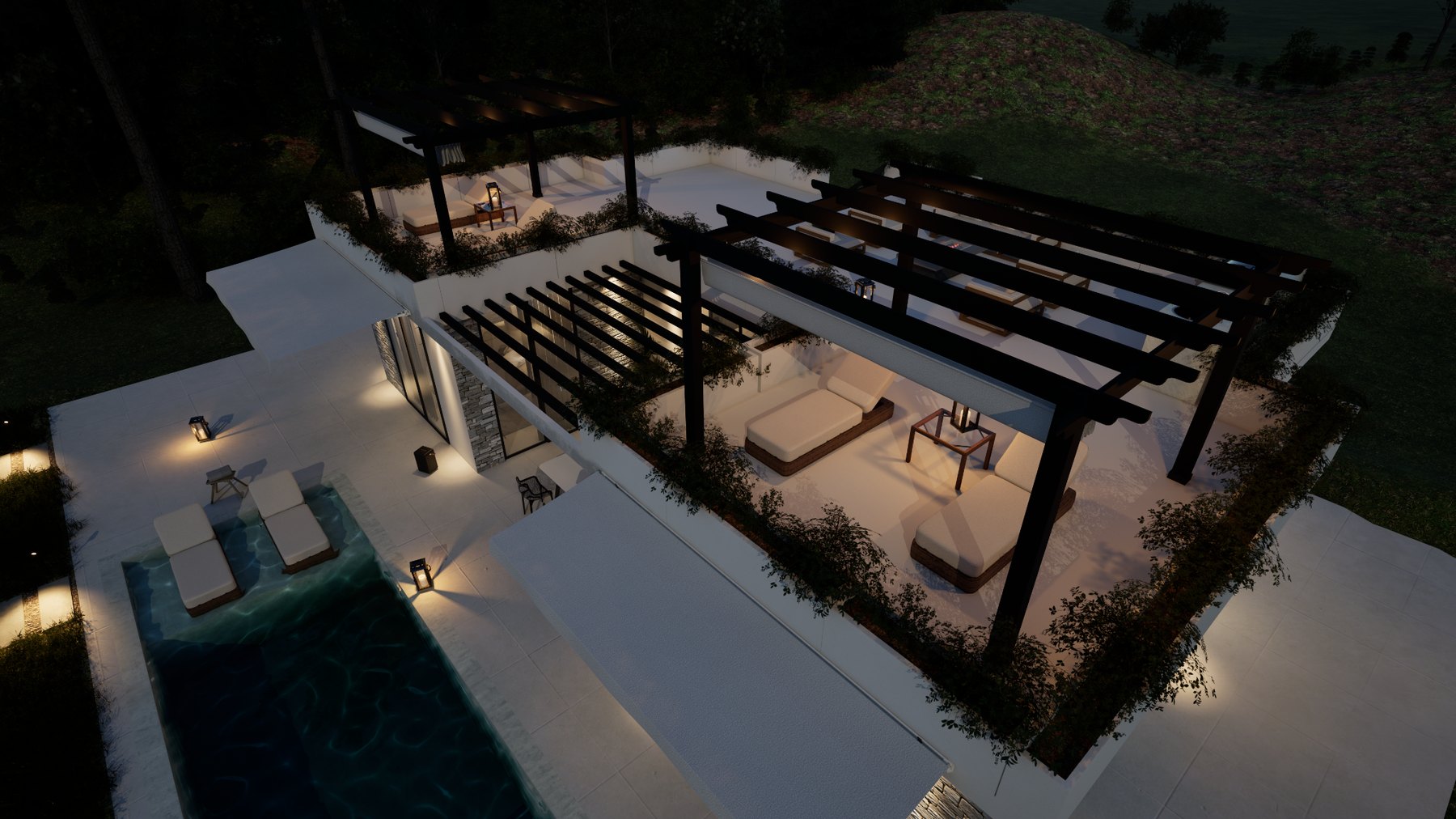 Kirianna rooftop at night