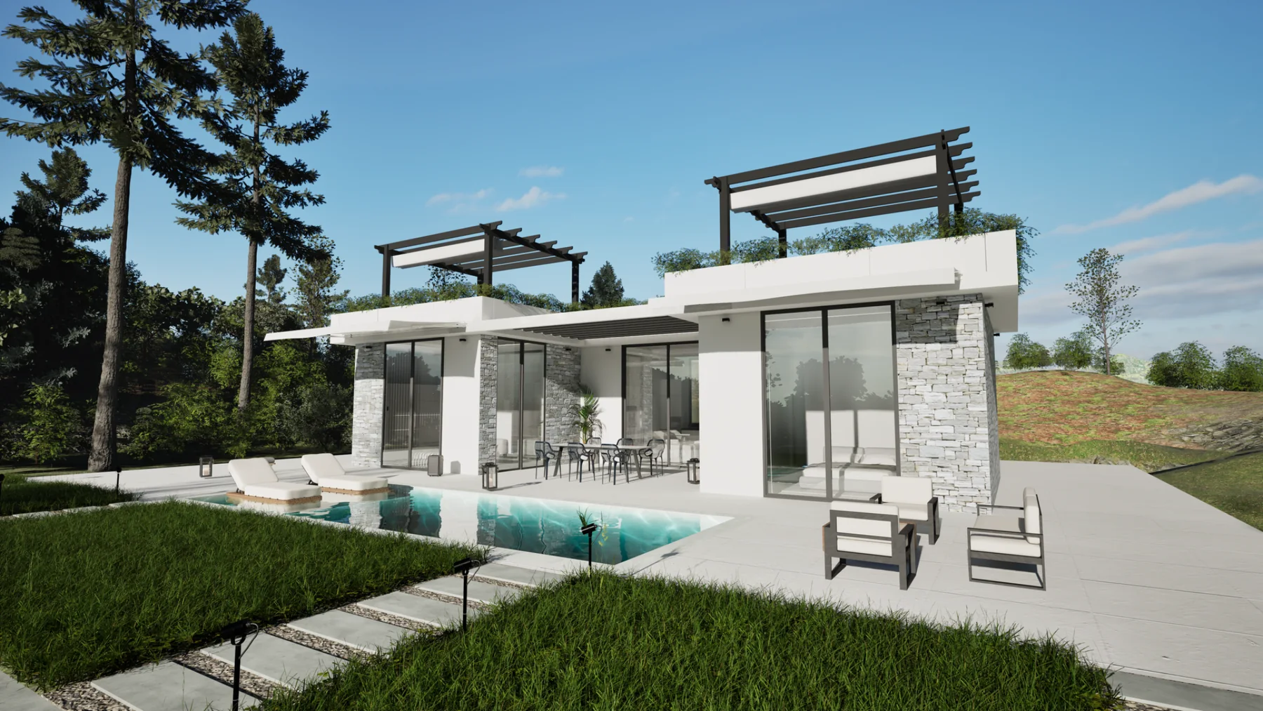 Villa P signature courtyard villa concept in Crete