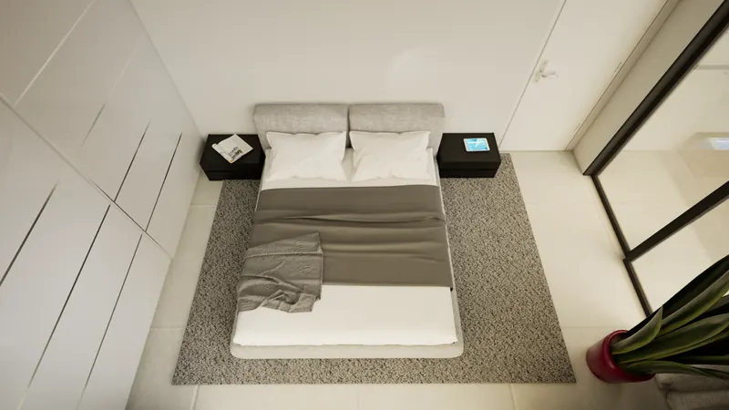 Villa P bedroom one interior view 1