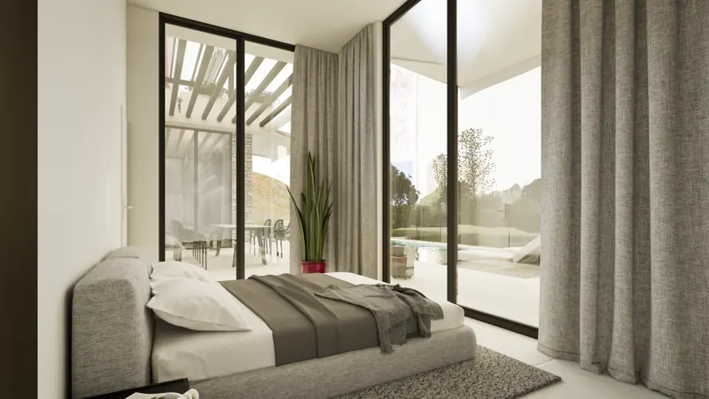 Villa P bedroom one interior view 2