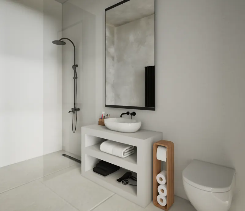 Villa P master bathroom interior view 2